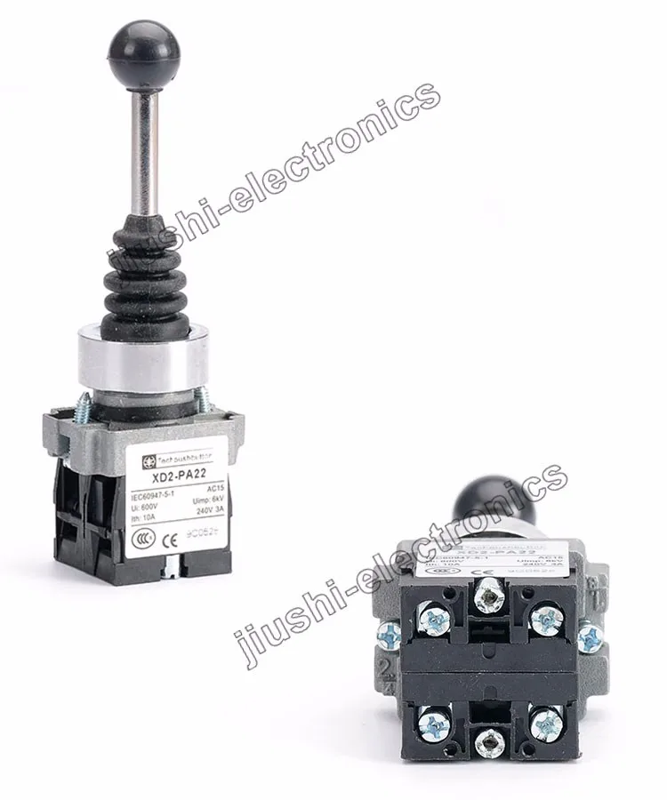 NO 2 Pos Spring Return Momentary Type Monolever Joystick Switch PA22 SPST 2 N.O 