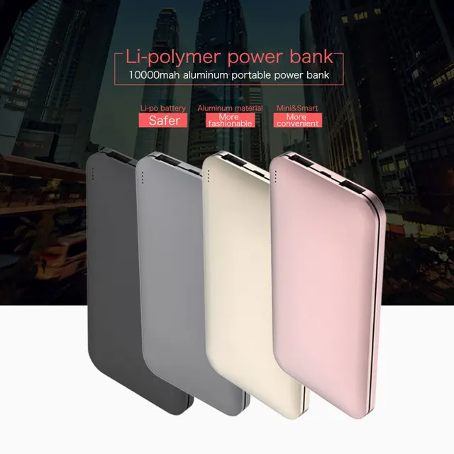 new design dual usb portable charge dc 5v/2a output power bank