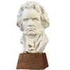 Musician Beethoven White Marble Bust with Serious Expression