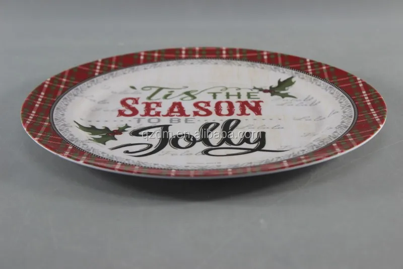 Cheap X'mas Melamine dinner plate Christmas plate