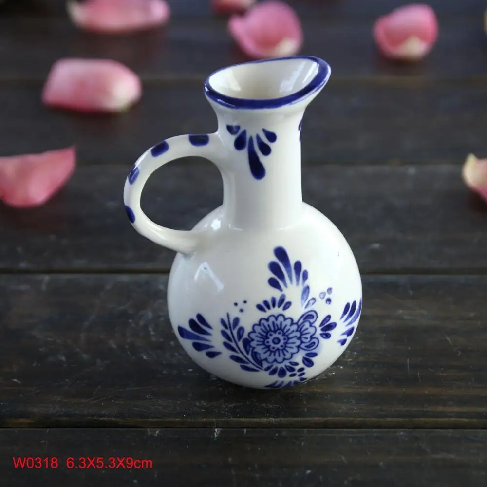 hot selling elegant pink ceramic porcelain vase/pink home decorative stoneware vase/pink and blue glazed ceramic flower vase