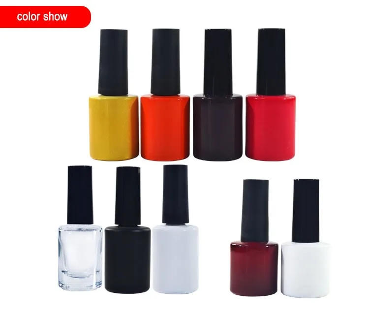 Empty Uv Gel Nail Polish Bottle 10ml 11ml 12ml 14ml Clear Square Glass