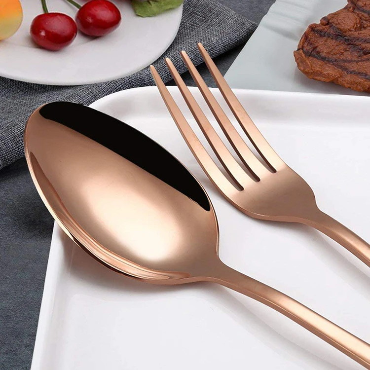 Hot Sell 24pcs Rose Gold Stainless Steel Cutlery Set Service For 4