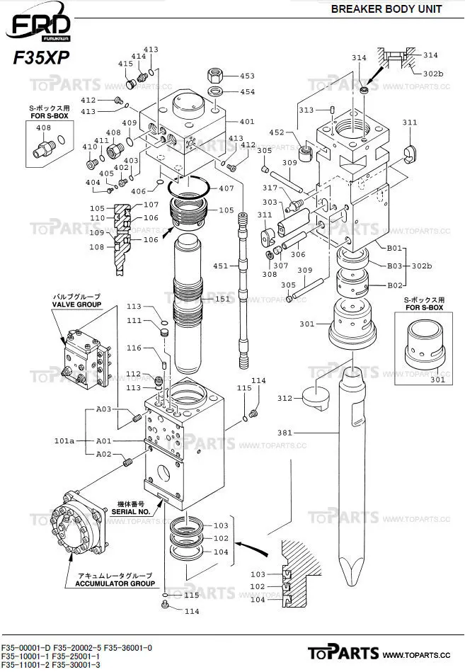 Furukawa F35 F35xp Hydraulic Repair Kit Breaker Hammer Seal Kit - Buy ...