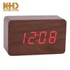 KH-WC002 Big Table Kits Digital Voice Control Rectangle LED Wooden Alarm Clock