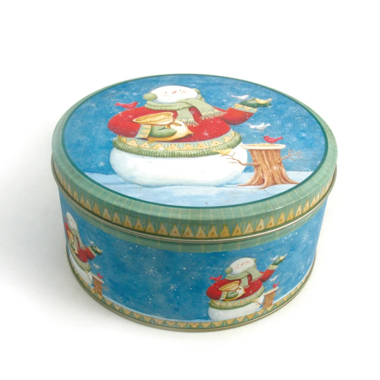 wholesale decorative christmas cake tin box round shape wholesale decorative christmas cake tin box round shape