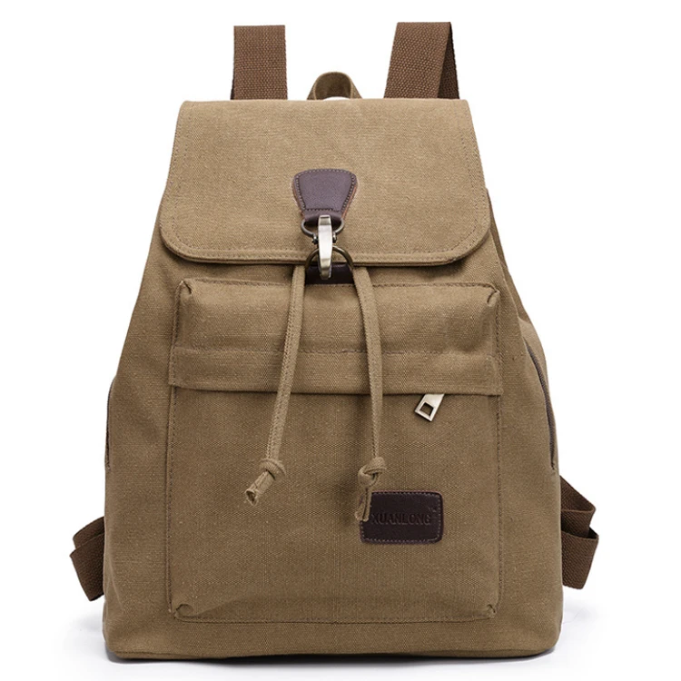 Osgoodway2 Wholesale Leisure Durable Womens Fashion Travel Drawstring Canvas College School Backpack for Girls