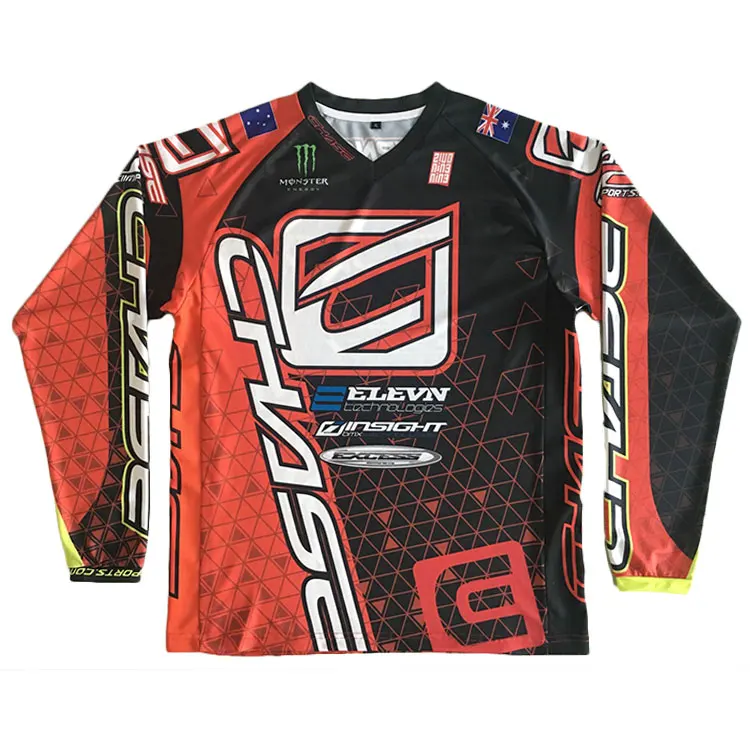 Promotional Sublimated Long Sleeve Customized Men Motorcycle Jersey ...