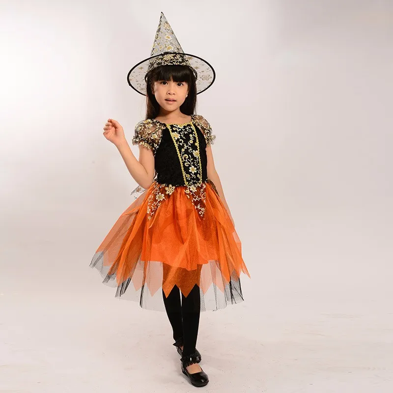 New Halloween Children's Costume Witch Princess Dress Cosplay Party ...