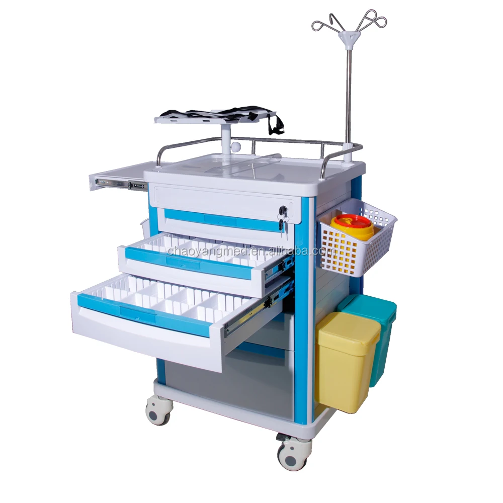 Stainless Steel Hospital Emergency Drugs Trolley/medicine Trolley Cy