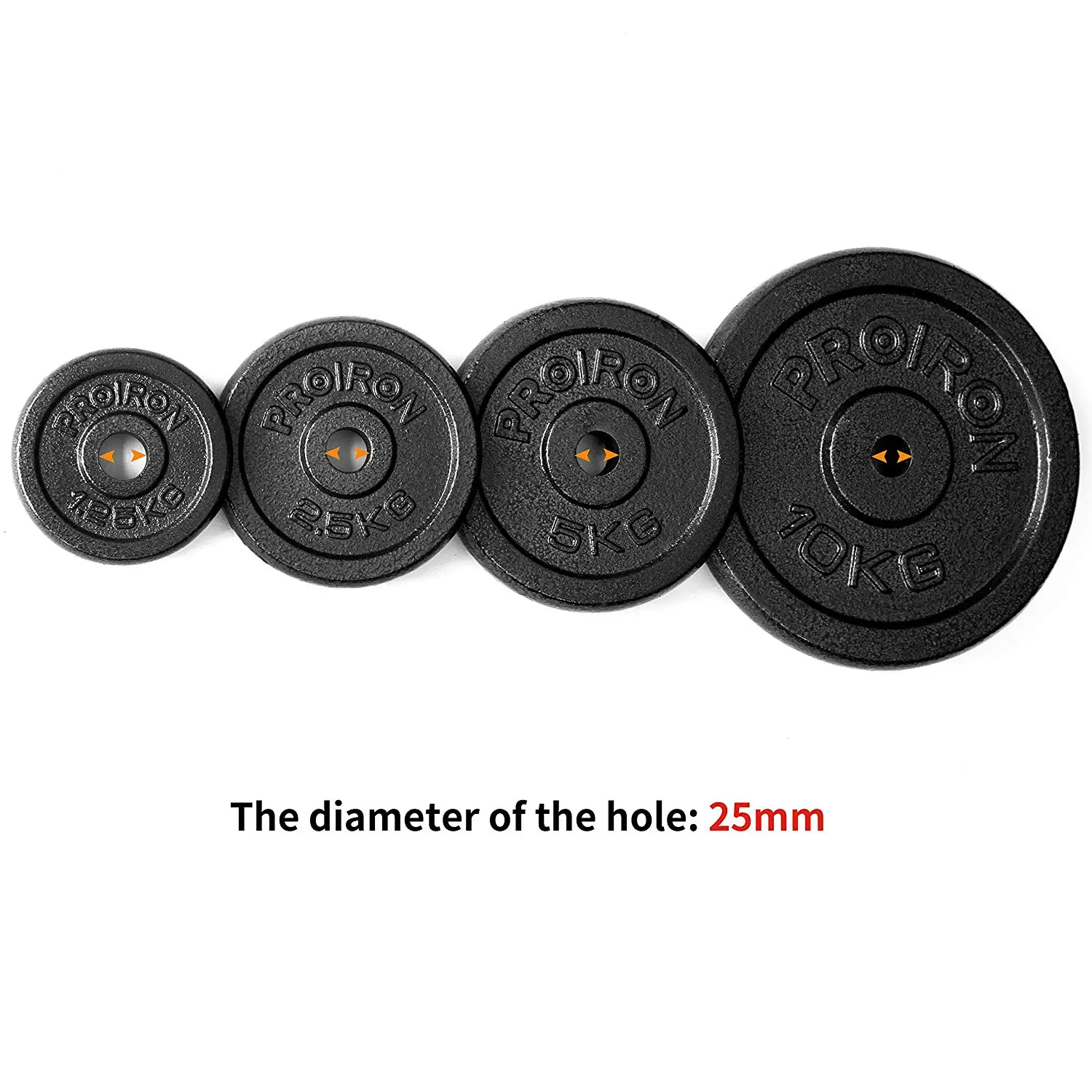 Proiron Black Painted Weight Plates Set 5kg For 1" Dumbbell Handle Bar