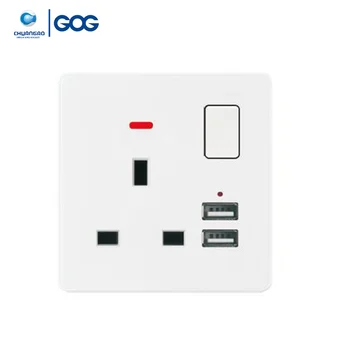 Gog 13a Euro 3pin Switched Socket With Usb 220v Ceiling Mounted