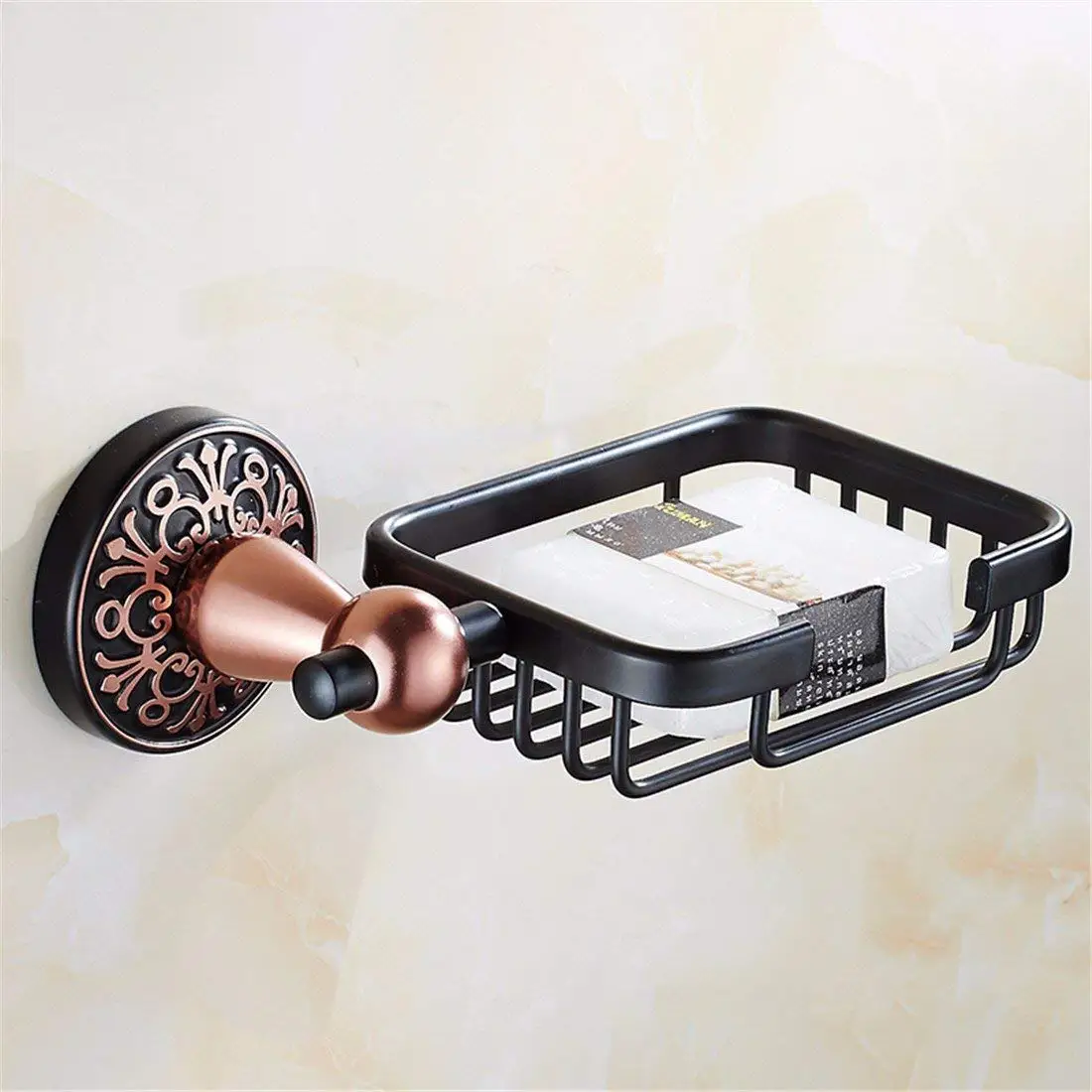 LAONA European retro space aluminum black Bathroom Wall in a bath towel racks, soap box Soap Basket