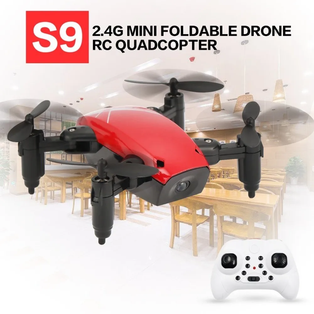 S9HW Mini Drone With Camera HD S9 No Camera Foldable RC Quadcopter Altitude  Hold Helicopter WiFi FPV Micro Pocket Dro…