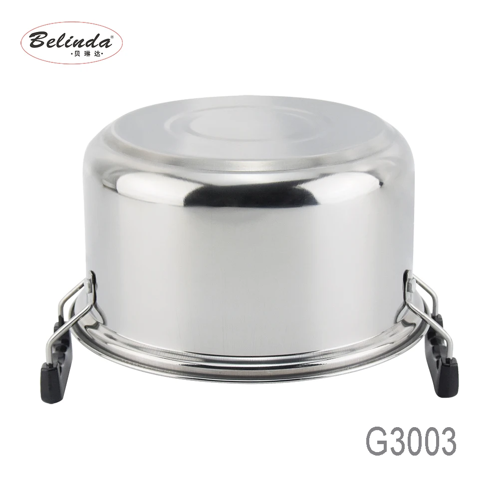 American Style High Pot Kitchen Metal Stainless Steel Cookware with Glass Lid G3003-10