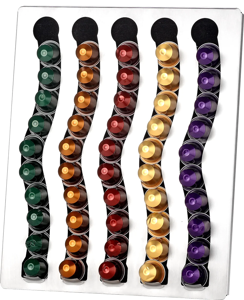 Wall Mounted Metal Coffee Capsules Holder 70 Pieces Nespresso Coffee