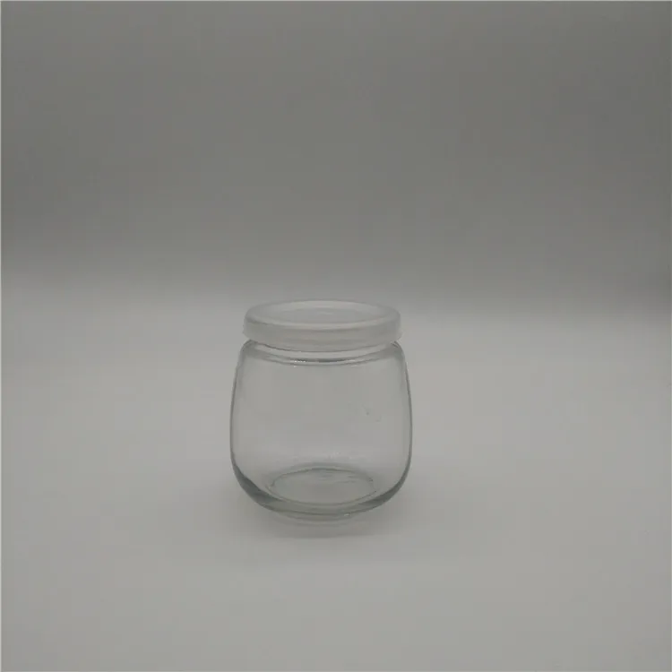 Download Hot Sale Empty 250ml 8oz Clear Jelly Pudding Jar Glass Milk Pudding Bottles With Plastic Cap ...