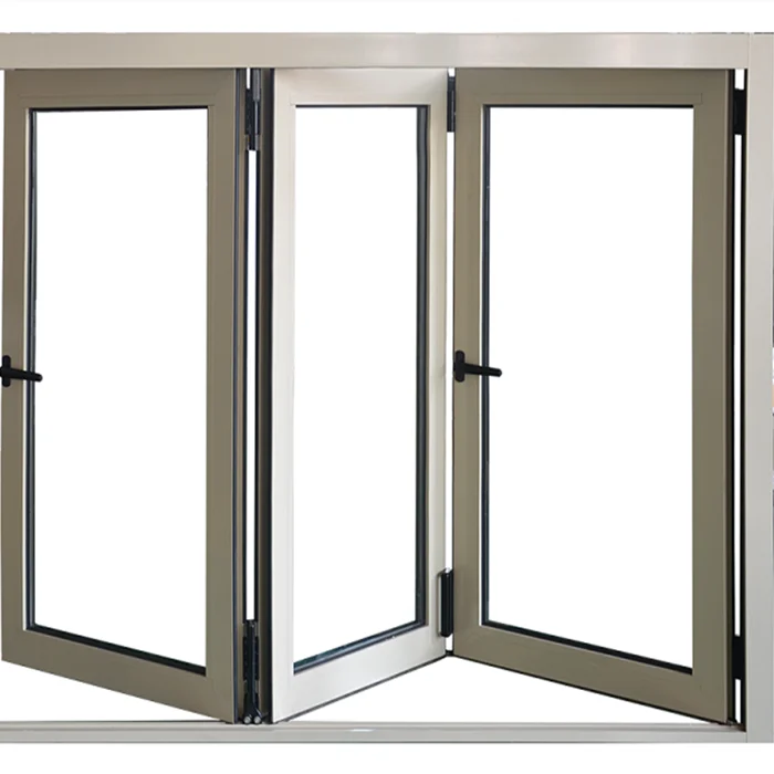 Leveling Opening Aluminum Folding Windows , Bifold Bay Window ISO14001