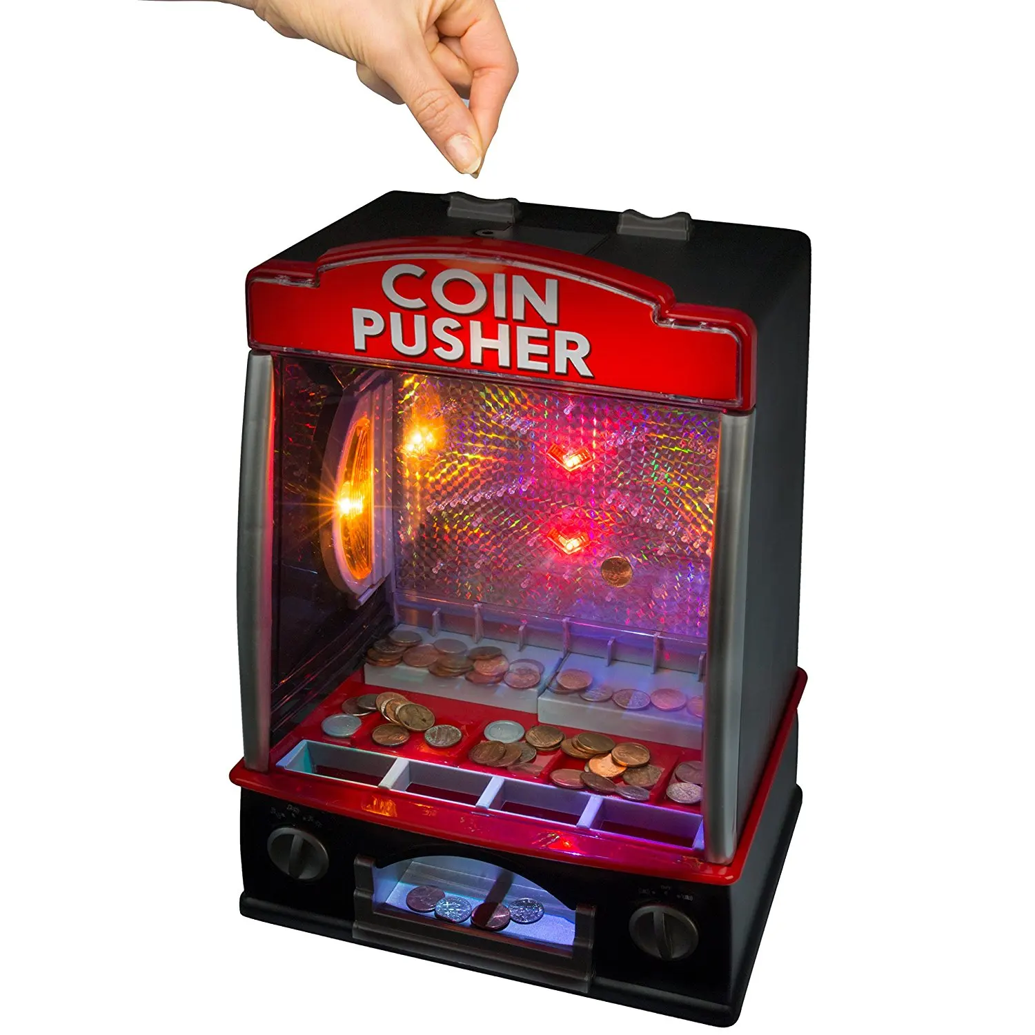 Buy SCS Direct Mini Arcade Machine - Electronic Coin Pusher with Lights