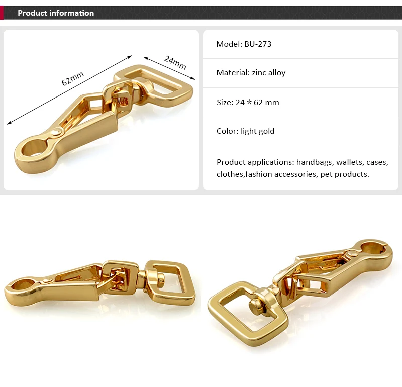 Gold Metal Hook For Bag