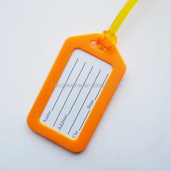 blank plastic luggage tags