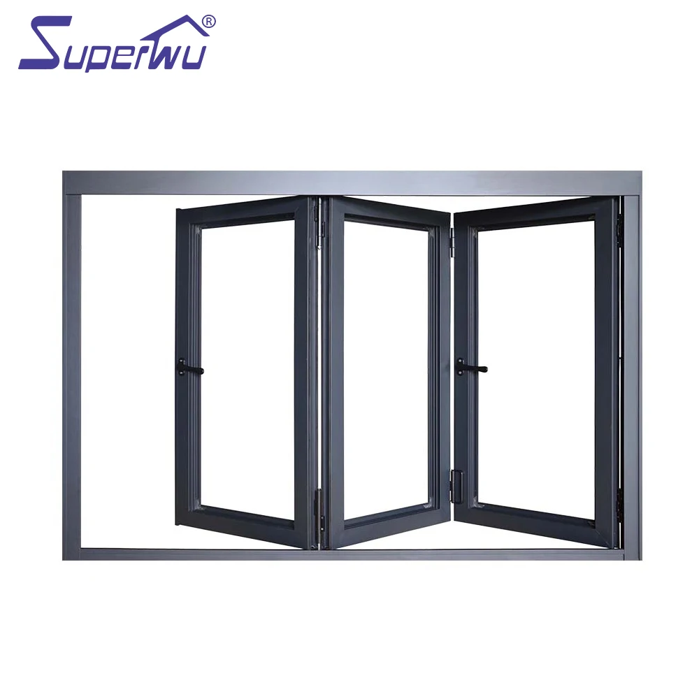 High Quality Aluminum Glass Bifold Window Folding sliding aluminum windows prices