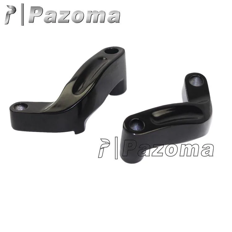 Black Aluminum Mirror Relocation Extension Adapter Kit For Harley