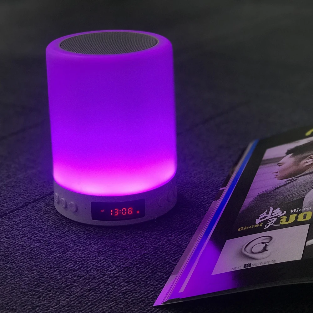 LED light bulb bluetooth speaker multicolor smart lamp mini speaker portable Loudspeaker night light FM radio clock display - ANKUX.COM