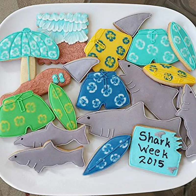 small fish shark shaped stainless steel frosting cookie cutter