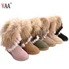 Free Samples Hot Sale Winter Manufacturer Trendy Three Color Racoon Fur Women Snow Boots, Ladies Top Quality Winter Half Boots