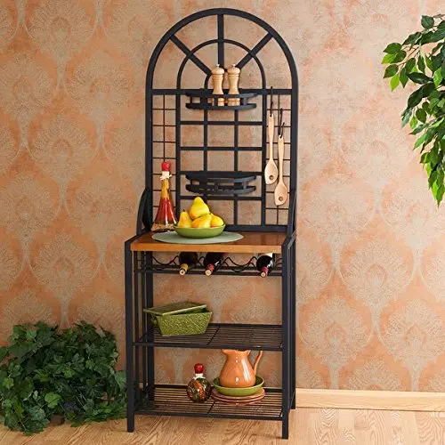 Wine Rack Storage Unit with Elegant Craftsmanship for the Perfect Kitchen Shelf Area