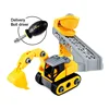 DIY Assemble Truck Toy Grab Excavator And Rock Conveyor Set