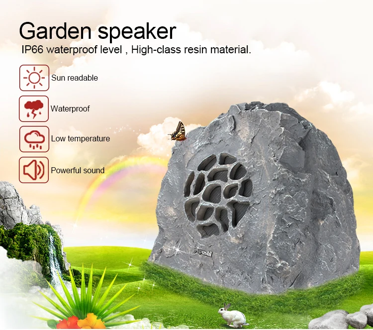 Power Outdoor PA System Lawn Subwoofer 20W Rock Shaped Speaker