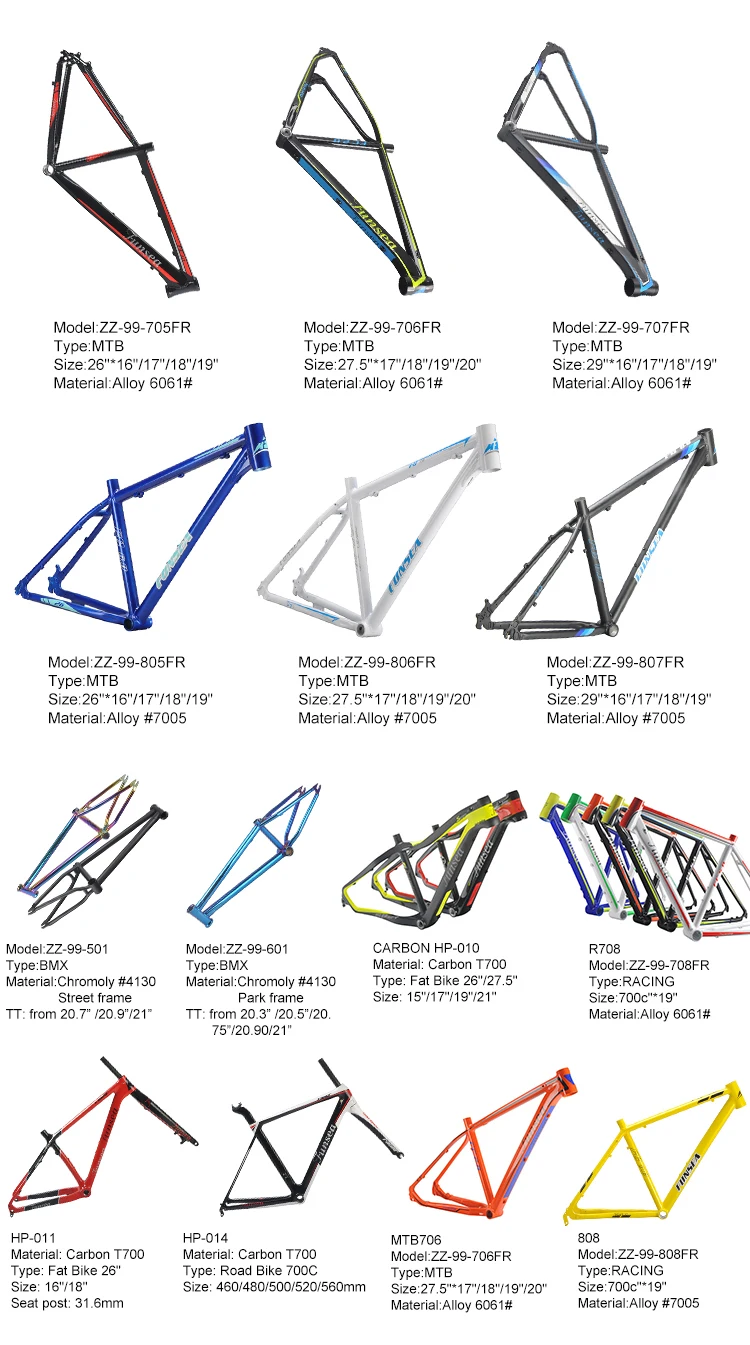 types of bike frames