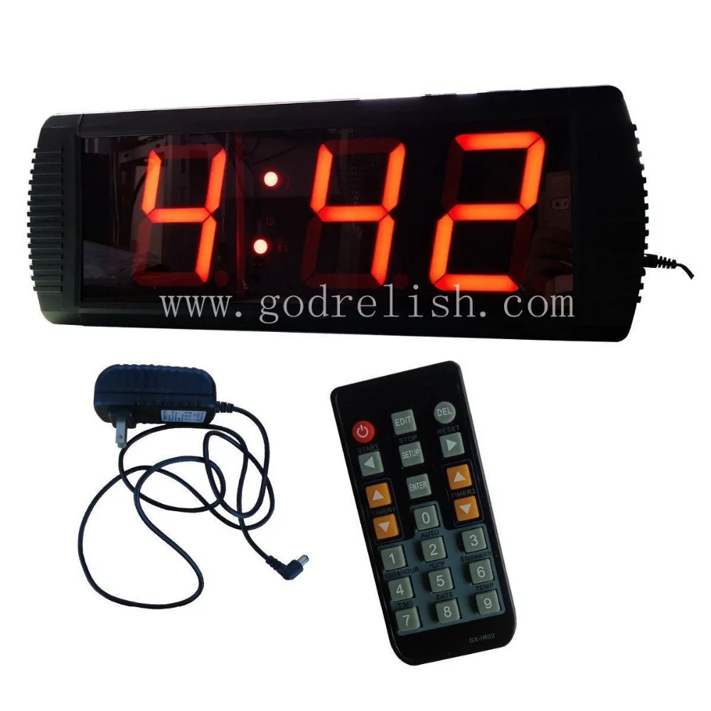 4 Remote Control Gym Led Interval Timer Led Wall Digital Countdown