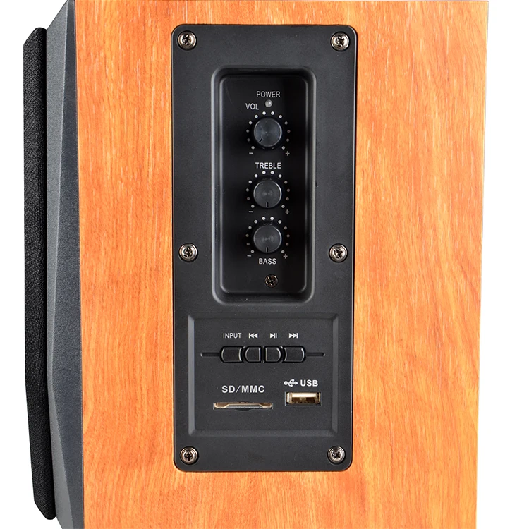 Portable Wooden 2.0 Active Computer Speaker With 4'' Subwoofer 3