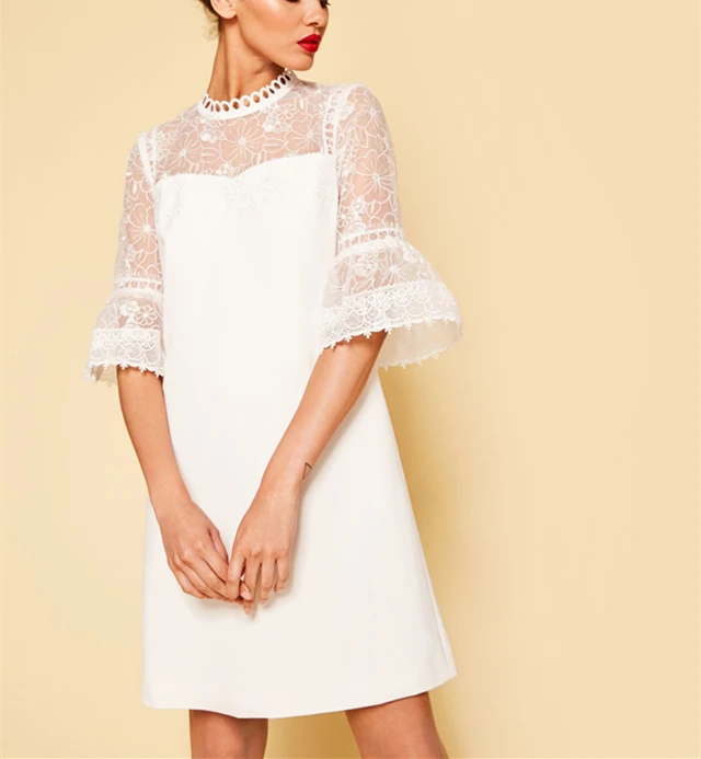 white summer lace dress