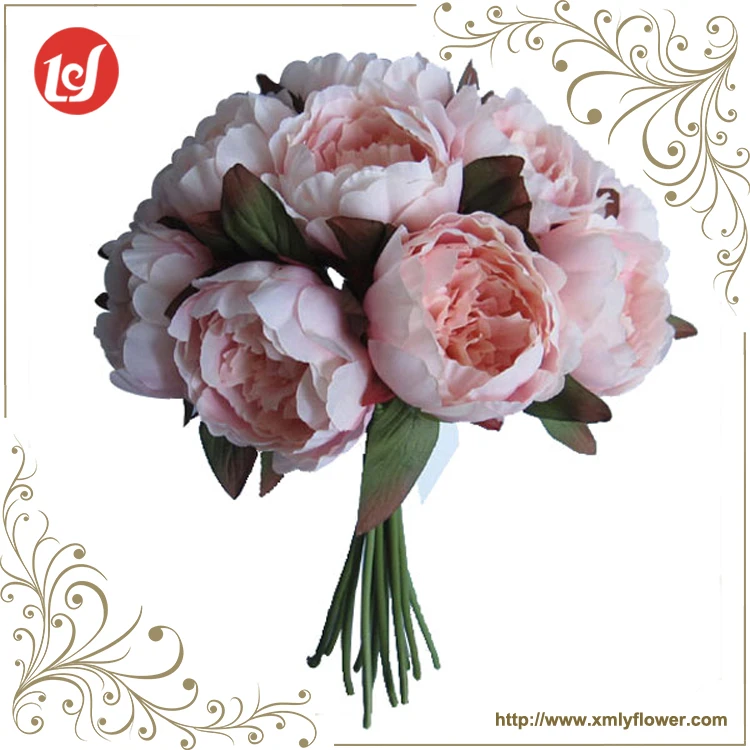 12ヘッズ人工乾燥した花ピンク花束牡丹シルクフラワー花束 Buy 牡丹シルクフラワー 牡丹 花束 Product On Alibaba Com
