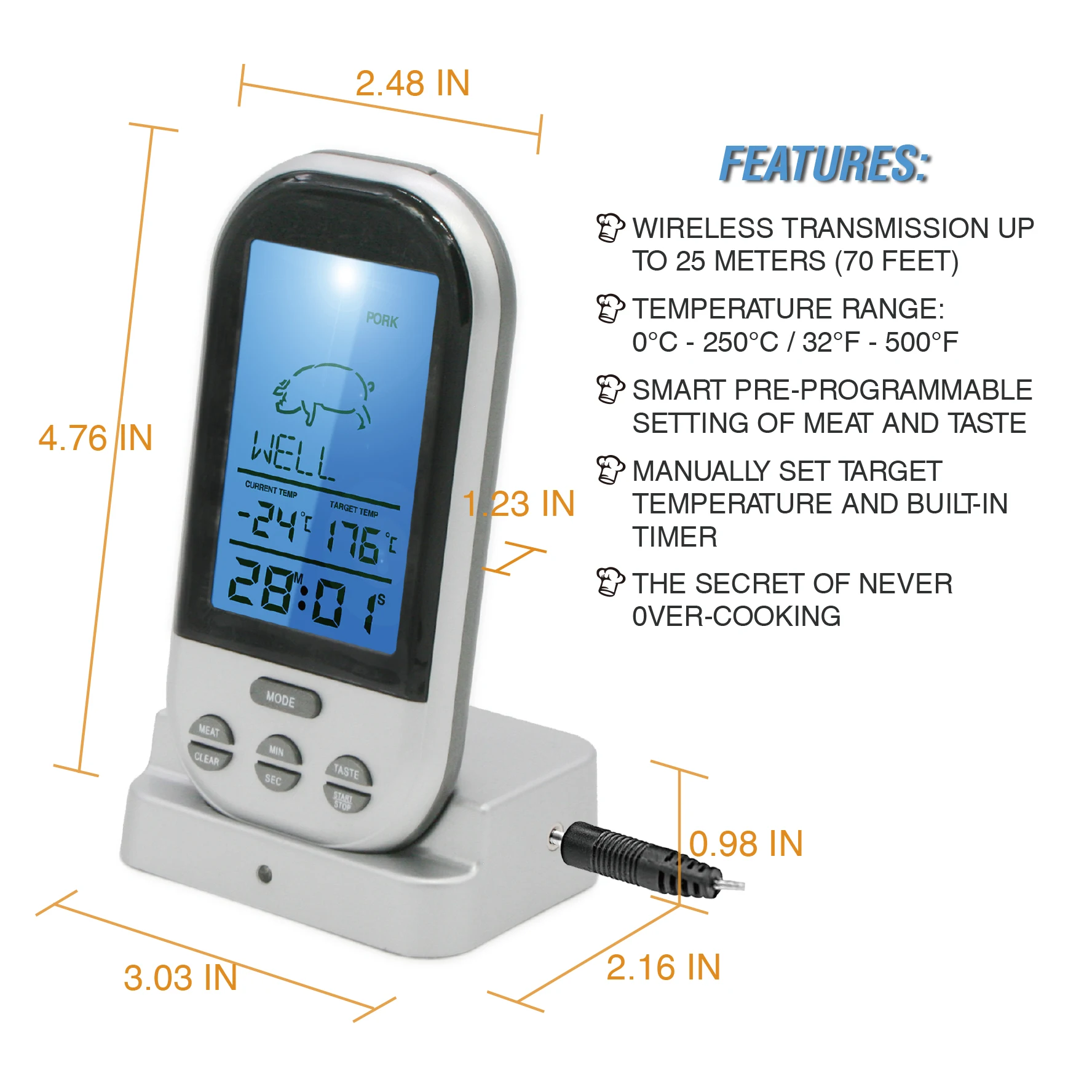 Amazon Private Labeling Domestic Meat Thermometers Bluetooth Digital