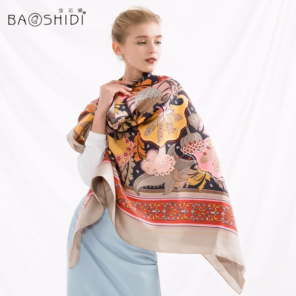 Manual Printed Hand Rolled Fashion Twill Women Pure Silk Scarf - Buy ...