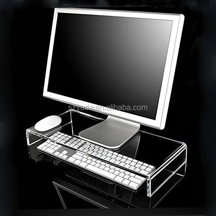 20mm Extra Large Clear Acrylic Tv Stand Table Plexiglass Tv Riser Clear