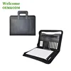 A4 zip faux leather presentation 3-hole metal clip file folder