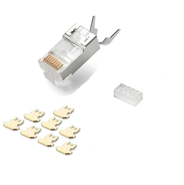 New Arrival 2PCS AUCAS CAT7 shield FTP RJ45 plug RJ45 connector 8P8C Network CAT7 Modular Plug