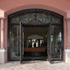 2016 castle building iron door with glass window popular in American market