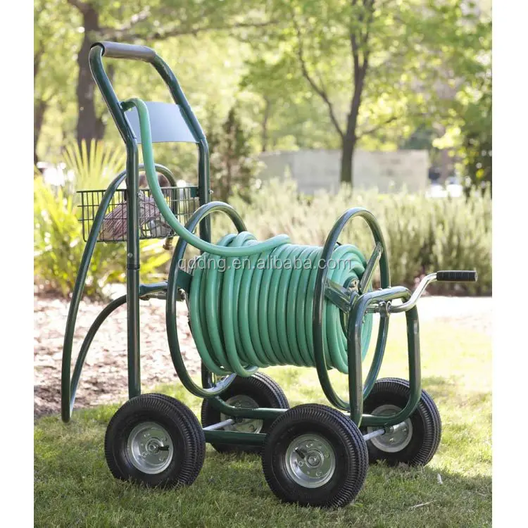 Four-wheel Heavy Duty Garden Hose Reel Cart For Watering Garden ...