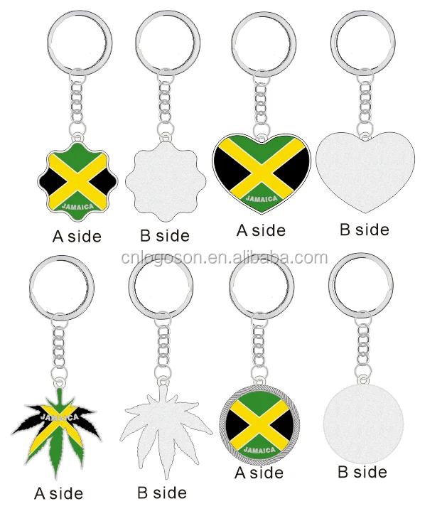 Jamaica Souvenir Sand Filled Keychain Custom Shape Pendant Keychain