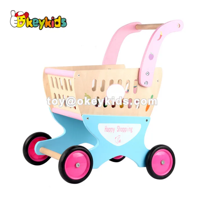 wooden toy shopping cart