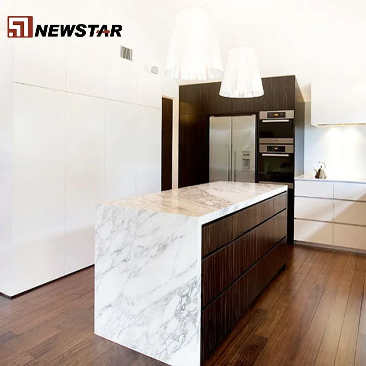 Newstar Italian Carrara White Slab Coffee Round Custom Cut Marble Table