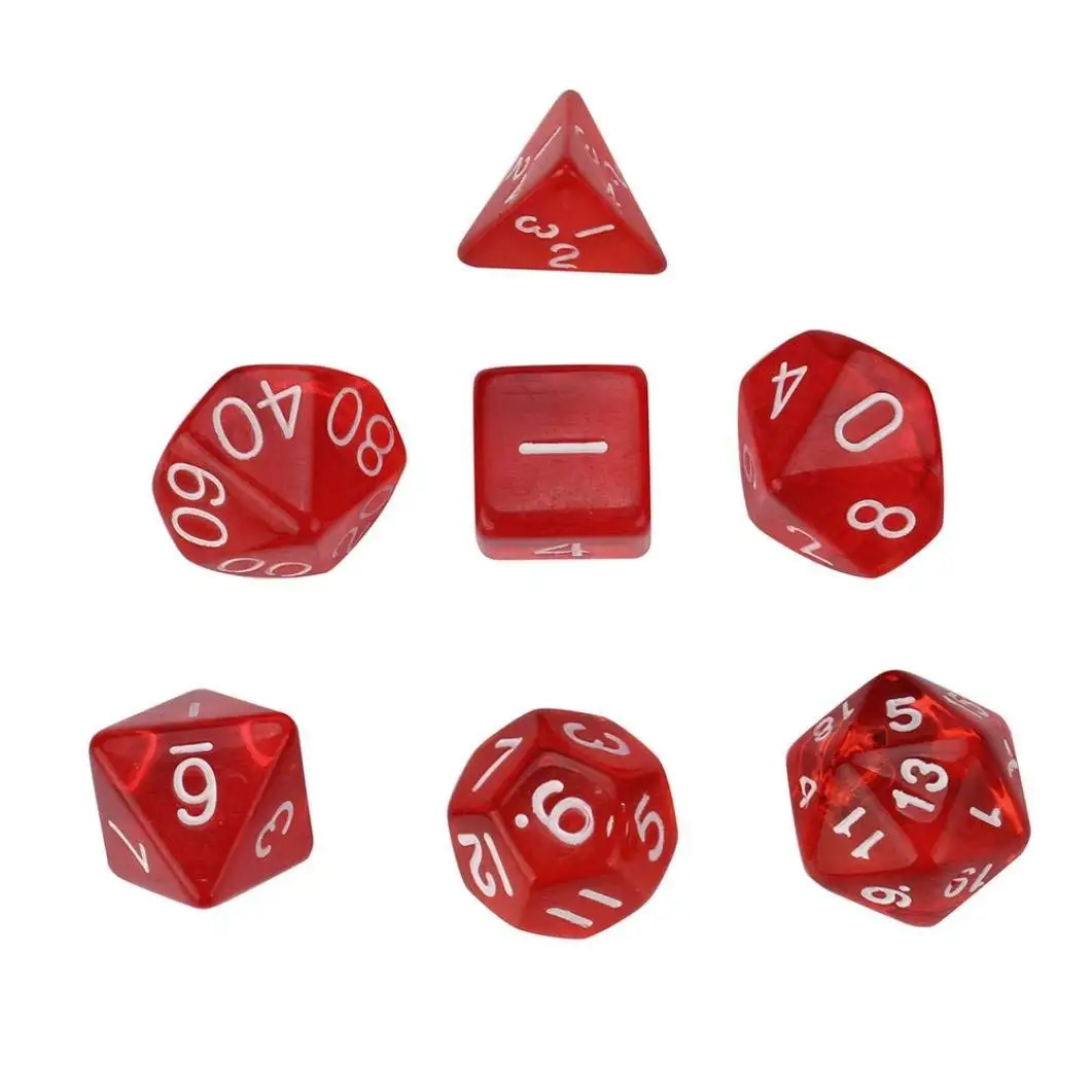 Livoty 7pcs Set Trpg Game Dungeons Dragons Polyhedral D4 D Multi Sided Acrylic Dice Role Playing Dice Toys Games Malibukohsamui Com