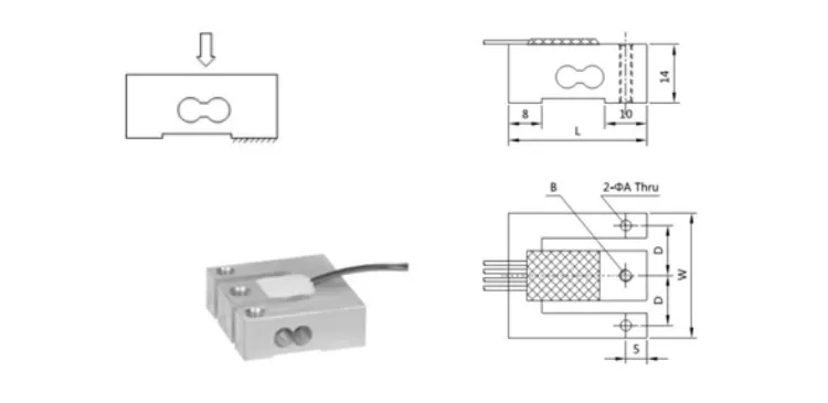 GPB204 Medical scales planar beam loadcells 75kg